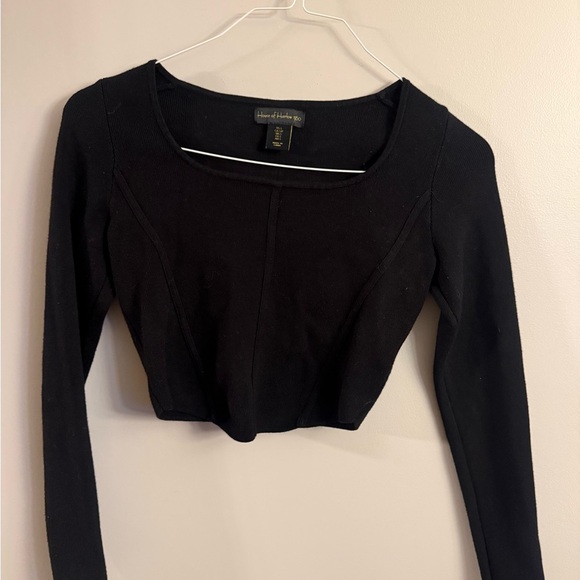 House of Harlow 1960 Tops - House of Harlow 1960 Black Cropped Sweater Top